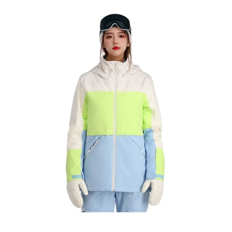 Color-block outdoor windbreaker men and women autumn winter loose windproof waterproof ski coat
