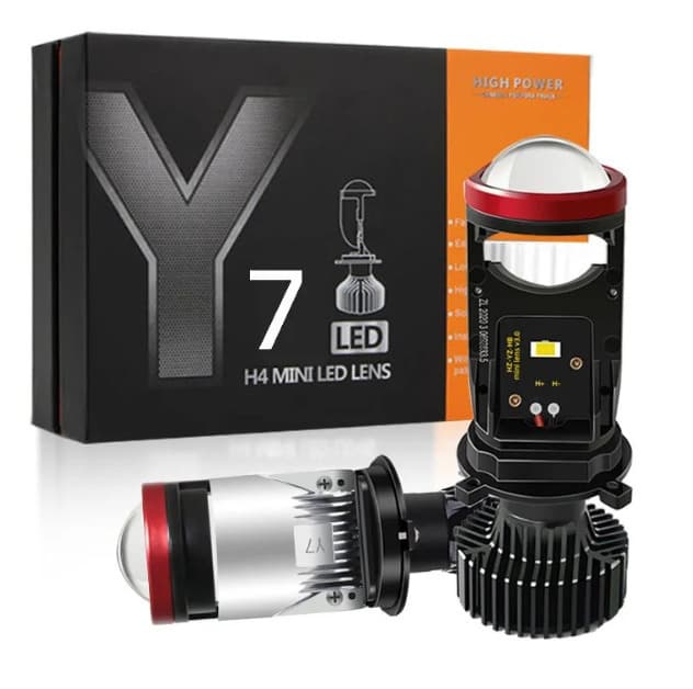 Y6D Y7D Car Headlight H4 Lens Headlight Electric Vehicle Modified Front Light LED High/Low Beam High Power
