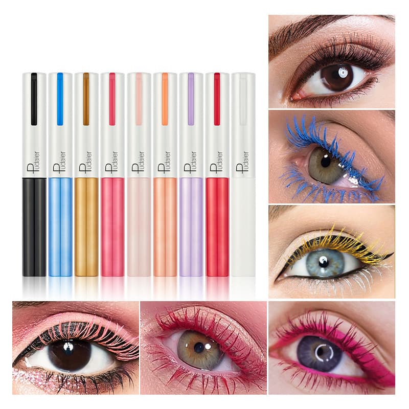 Pudaier Amazon Color 9-Color Mascara Slim Long Curl Waterproof Non-Removing Makeup Non-smudge Cross-Border Mascara