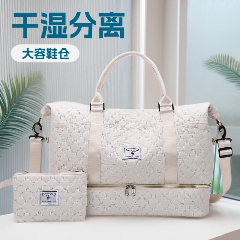 Fitness Bag, Mother-in-Law Bag, Rhombus Dry-Wet Separation Sports Handbag, Yoga Fitness Bag, Large Capacity Travel Storage Bag