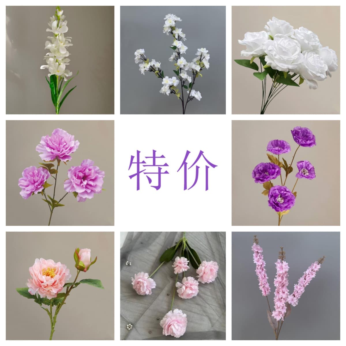 Wedding Artificial Flowers Special Price: Roses, Phalaenopsis, Lilies, Baby's Breath, Hydrangea, Wholesale White Artificial Flowers