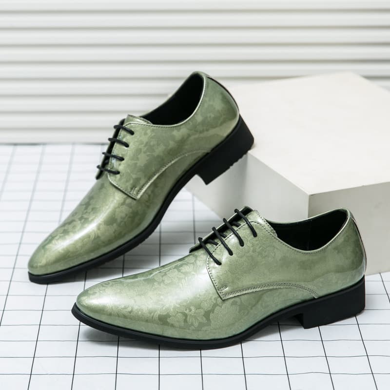 Men's Shoes Cross-border Size 48 Large Size Men's Pointed Leather Shoes, Patent Leather Shiny Groom Wedding Shoes, Business Formal Leather Shoes