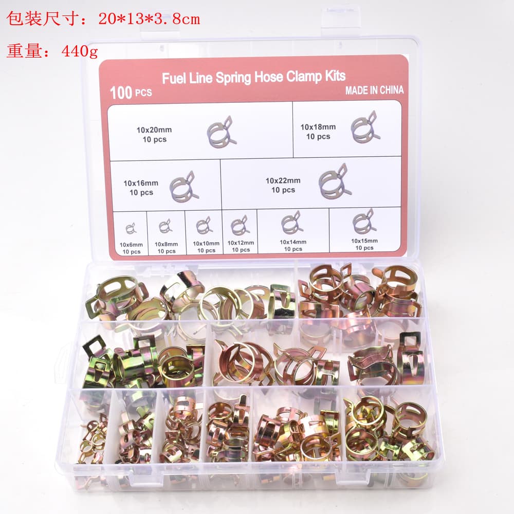 100pcs clamp pipe clamp throat clamp spring hose clamp color zinc plated KG04