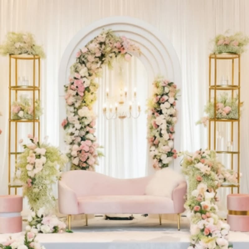 New wedding truss gold-plated screen background frame iron golden arch square scene decoration prop flower stand