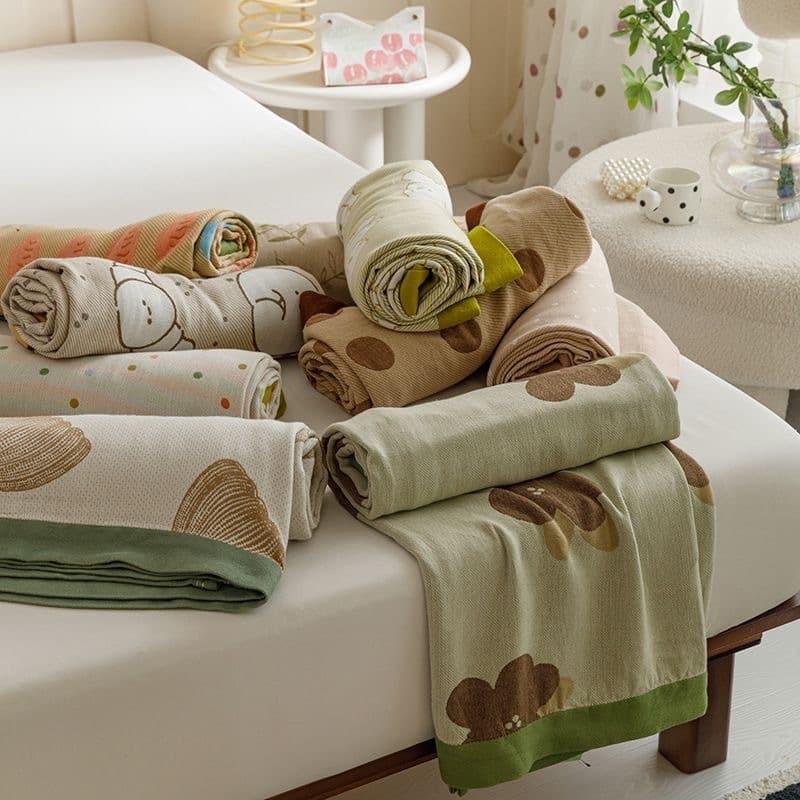 Class A Summer Bamboo Fiber Towel Blanket, Ice Silk Bamboo Cotton, Cooling Cover for Afternoon Naps