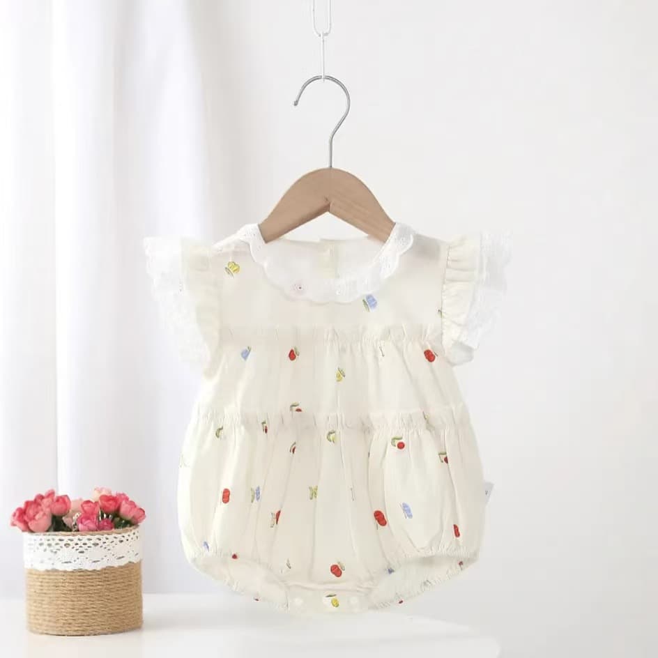 Baby 2026 new summer style baby clothes, cute full moon thin harem clothes for baby girls, summer style one-piece