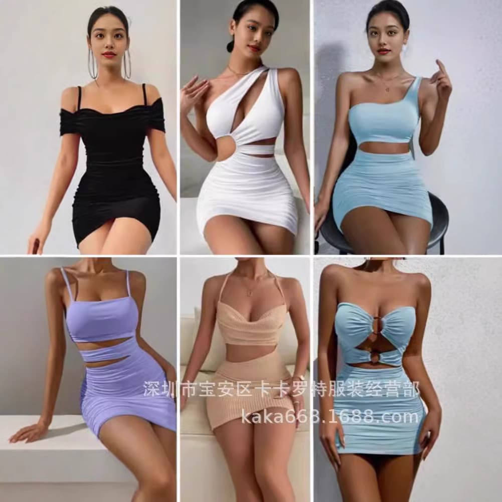 Amazon EU/US Cross-Border Women's Mixed Lot Tube Top Sexy Spaghetti Strap Dress Sexy Dress Wholesale