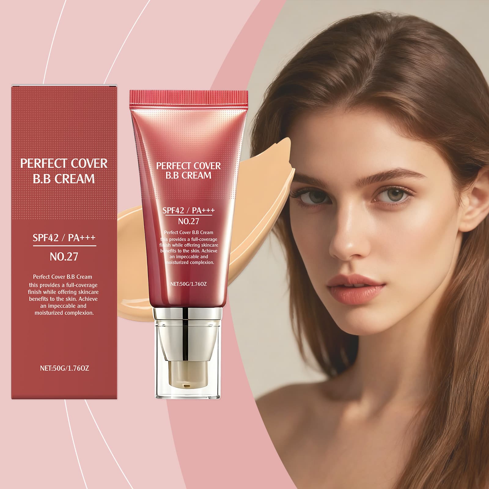 Softening Concealer BB Cream (Skin Color) Moisturizing, Lightweight and Fitting Matte Clear Makeup Concealer BB Cream