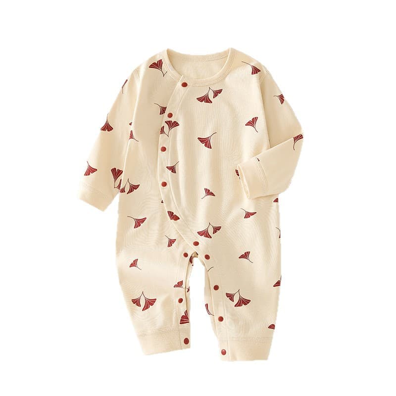Baby Spring and Autumn Jumpsuit, Newborn Seamless Pure Cotton Romper, Black Baby Infant Clothing, Crawling Suit