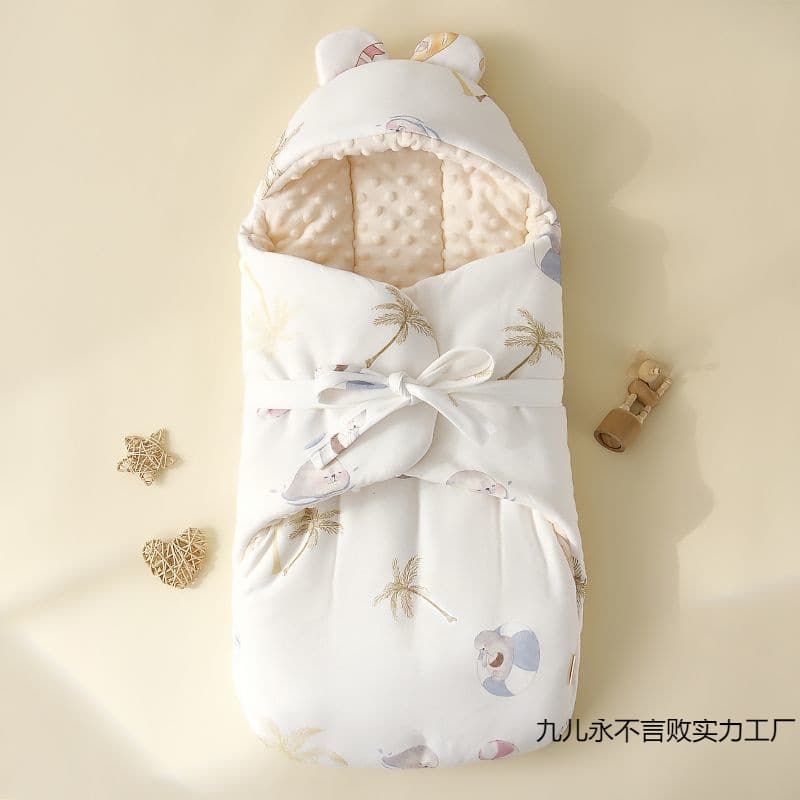 Baby Swaddle Blanket Pure Cotton Autumn Winter Newborn Hospital Wraps Integrated Swaddle Baby Anti-Startle Sleep Sack
