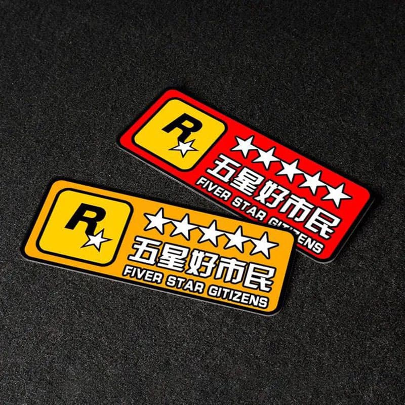Five-star good citizen GTAR star car sticker for him who loves Sin City game peripherals fuel tank glass self-adhesive sticker