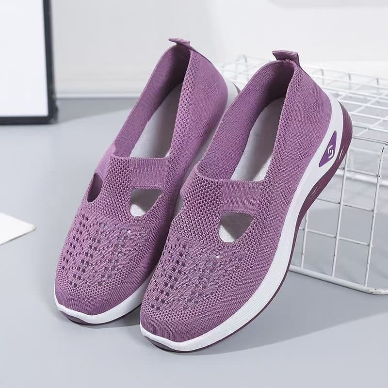 Mother Shoes Summer Comfortable Breathable Soft Sole Middle-Aged Casual Women's Shoes Flat Bottom Hollow Mesh Old Beijing Cloth Shoes for Women