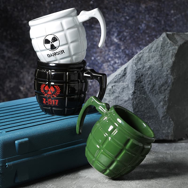 Ceramic Cup Resident Evil Grenade Shape Water Cup Green Mug Coffee Cup GRENADE MUG Military Green