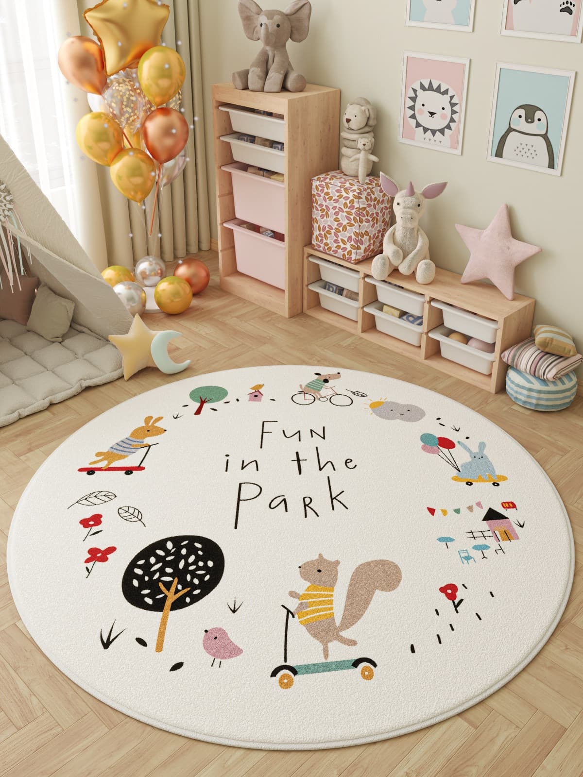 Cartoon Kids Room Round Rug Bedroom Bedside Rug Household Thickened Rug Autumn Winter New Machine Washable Floor Mat