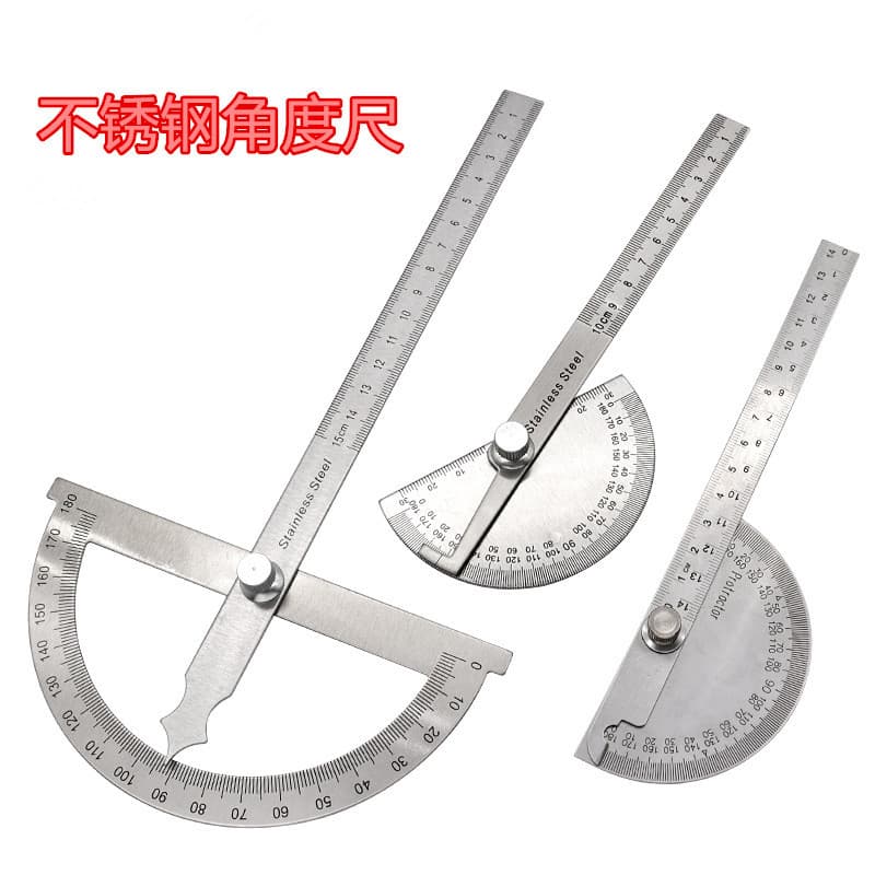 New Protractor Angle Square Divider Stainless Steel Angle Gauge Angle Square 180-Degree Semicircle Carpenter's Angle Square