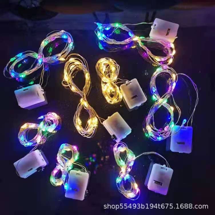 Led Copper Wire String Lights Cake Love Decorative Box Christmas Holiday Colorful Strip Lights Tape Decorations