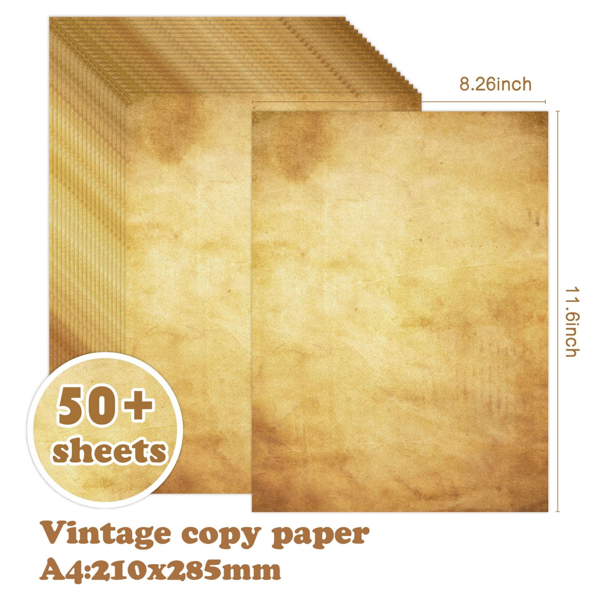 Amazon printing paper, 50 sheets retro nostalgic A4 double-sided stationery for DIY journal decoration material.