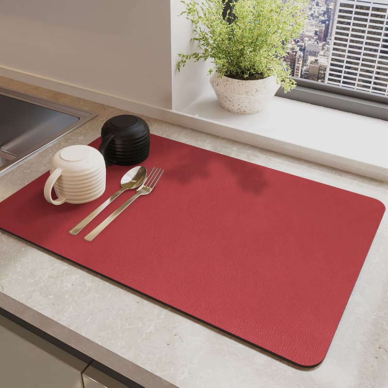 Diatom Mud Drainage Mat Simple Solid Color Kitchen Sink Absorbent Quick-Dry Mat Table Bowl Plate Heat Insulation Anti-Scald Placemat