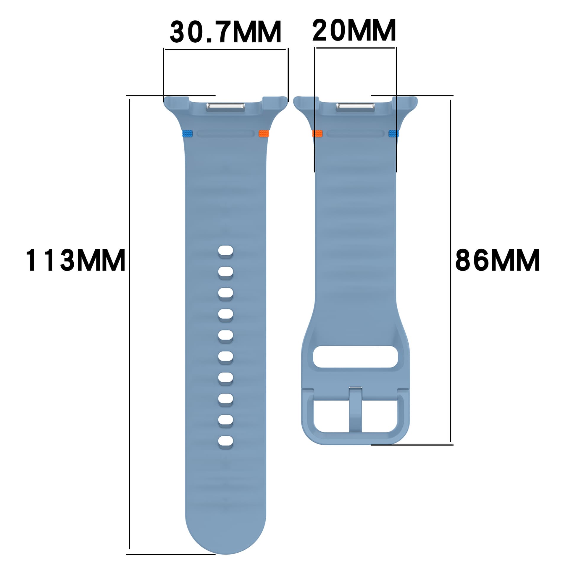 Compatible with Samsung Watch9/8 40/44 Silicone Band Official Style Watch8 Classic Stitched Wrist Strap
