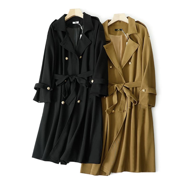 120-300 lbs Large Size Women's Trench Coat, 2025 Autumn/Winter New Style for Plus Size, Knee-Length Fashion British Style