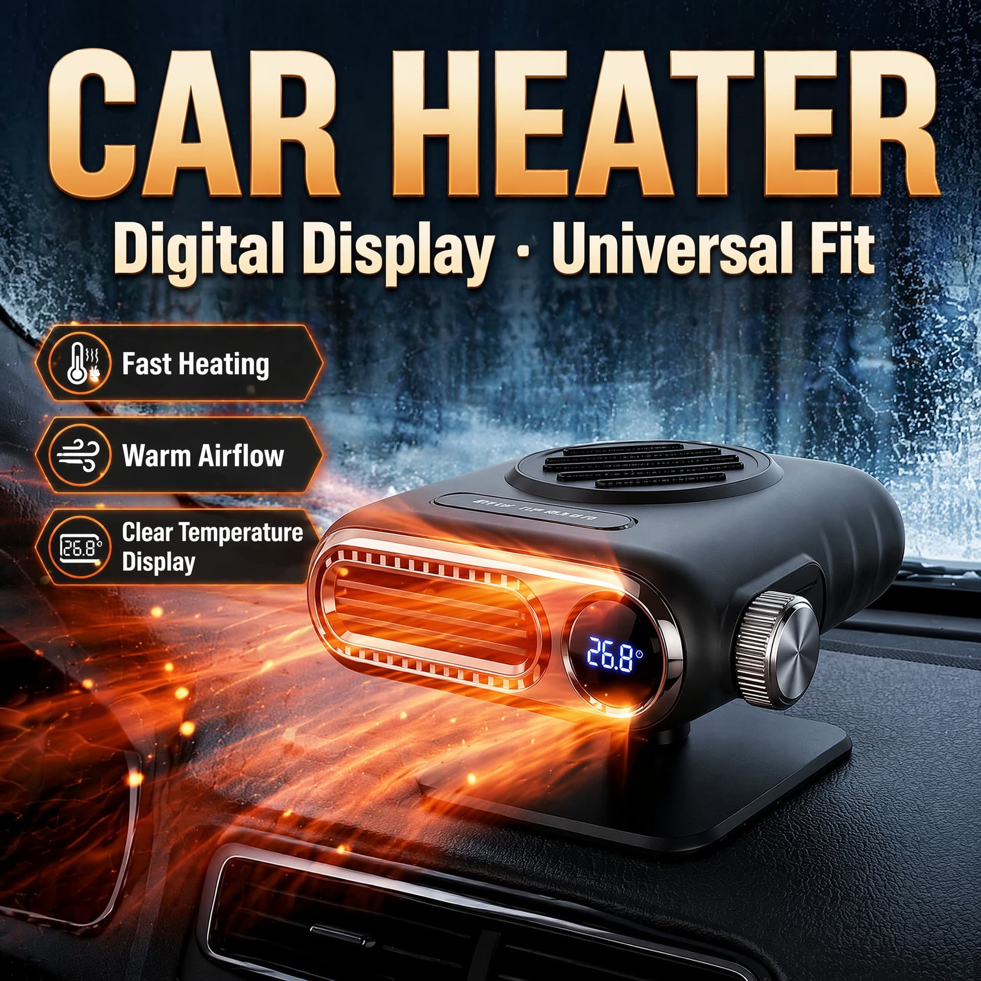 Auto Accessories 12V/24V Portable Car Electric Heater Defogger