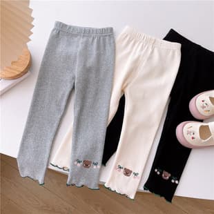 2026 Girl Summer Bear Cherry Cartoon Leggings, Fashionable Baby Outerwear, Thin Children's Pants for Girls
