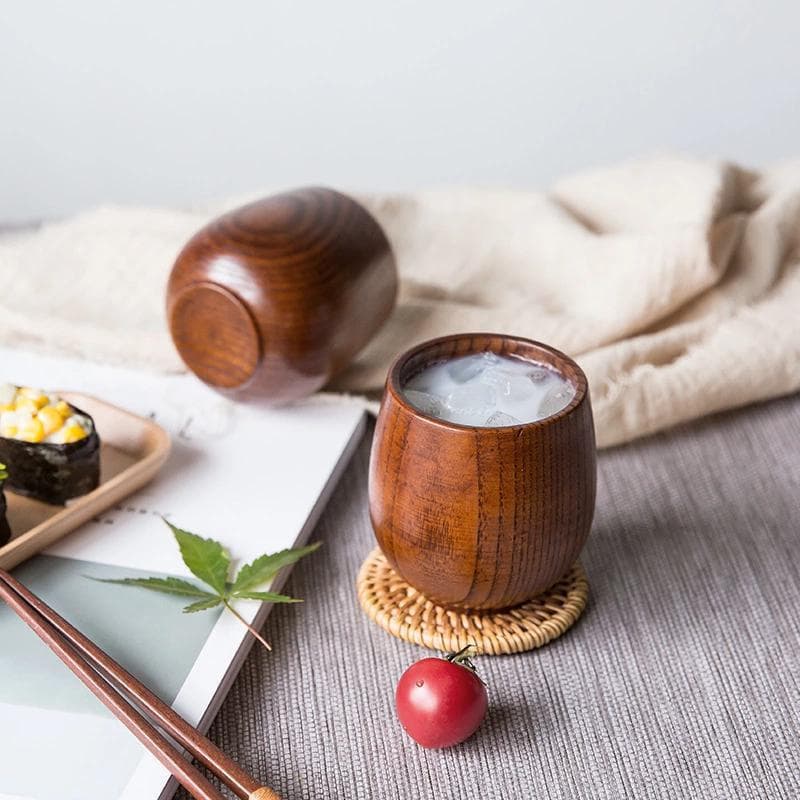 Retro Jujube Wood Pot-bellied Cup, Creative Small Wine Cup, Tea Cup, Restaurant Insulated Wood Cup, Customizable Home Wooden Cup