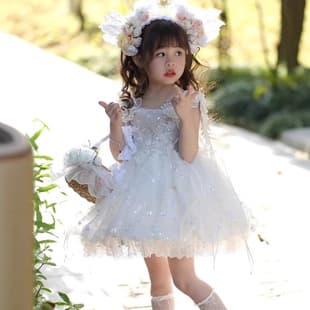 Girls Ballet Lolita Flower Fairy Princess Tulle Dress Summer Baby Super Fairy Flower Girl Piano Performance