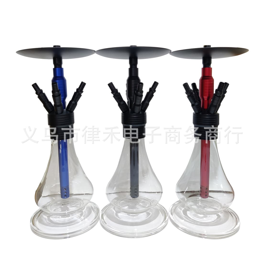Cross-Border Hot Selling Influencer Style Aluminum Alloy Double Tube Four Tube Hookah Set