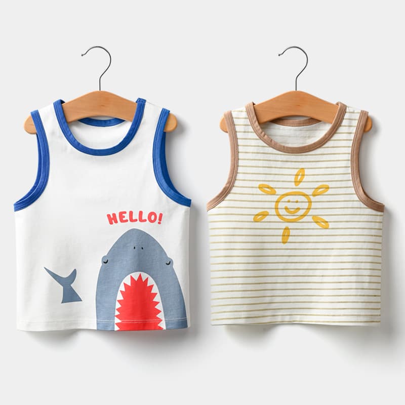 Shengte Children's Vest Summer Thin Boy's Pure Cotton Underwear Little Boy's Small and Medium-sized Children's Baby Sleeveless Outer Dressing
