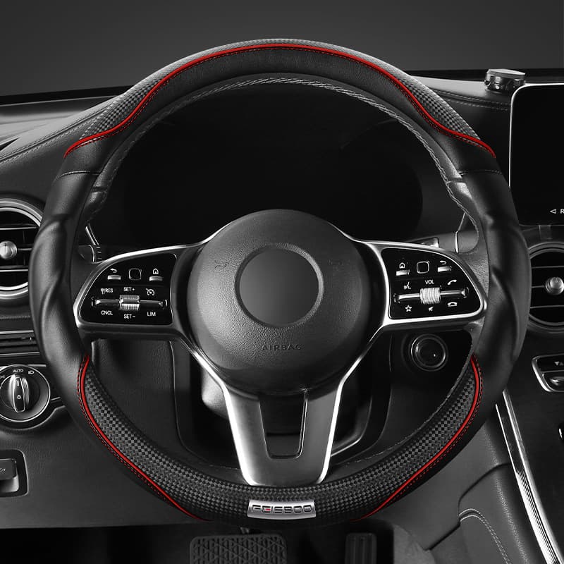 Car steering wheel cover 3D sports cheetah good feel handlebar cover patented anti-slip car four-season universal interior