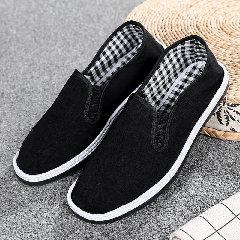 Black Cloth Shoes Old Beijing Cloth Shoes Thousand-Layer Sole Canvas Flat Shoes Flat Bottom Wear-Resistant Imitation Tire Sole Construction Site Driver Shoes Wholesale