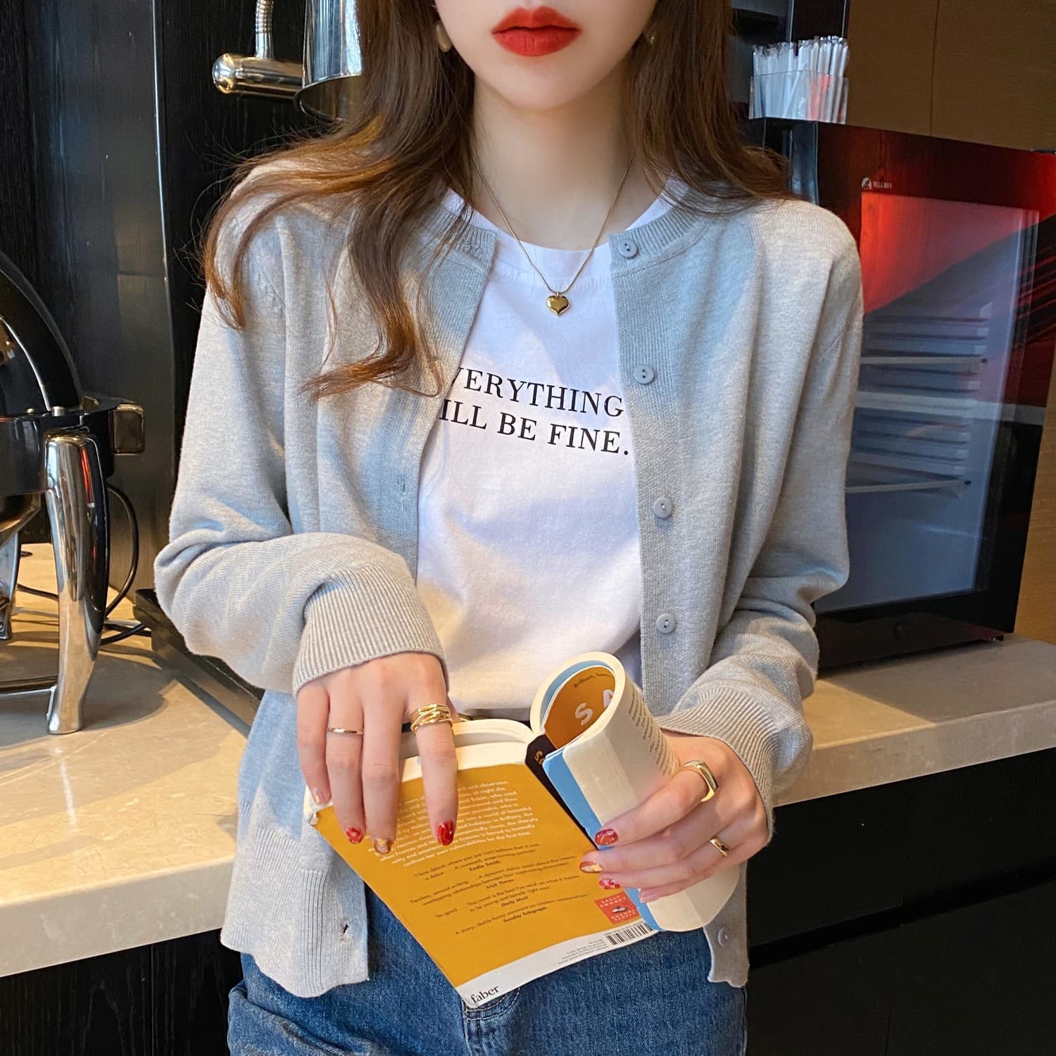 Round Neck Long Sleeve Thin Cardigan for Women, Spring Autumn Summer Slim Fit V-Neck Solid Color Sweater, Sun Protection Shirt Shawl Outer Top