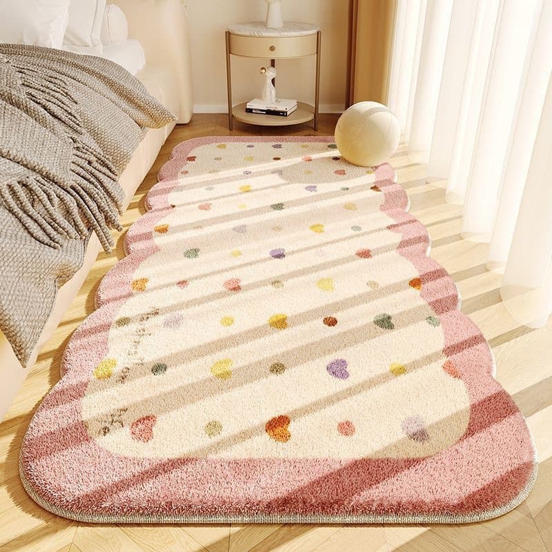 Cream style imitation cashmere carpet living room bedroom bedside stain-resistant easy-care bay window carpet autumn and winter non-slip floor mat