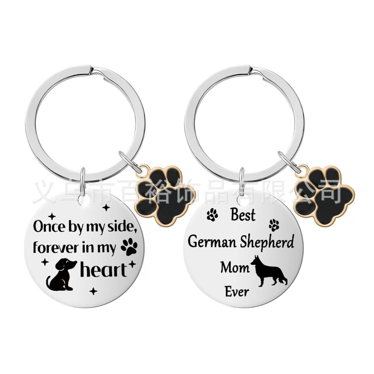 Amazon Stainless Steel Engraved Dog Tag Keychain for Dog Lovers and Lost Dog Owners Titanium Steel Pet Engraved Keychain