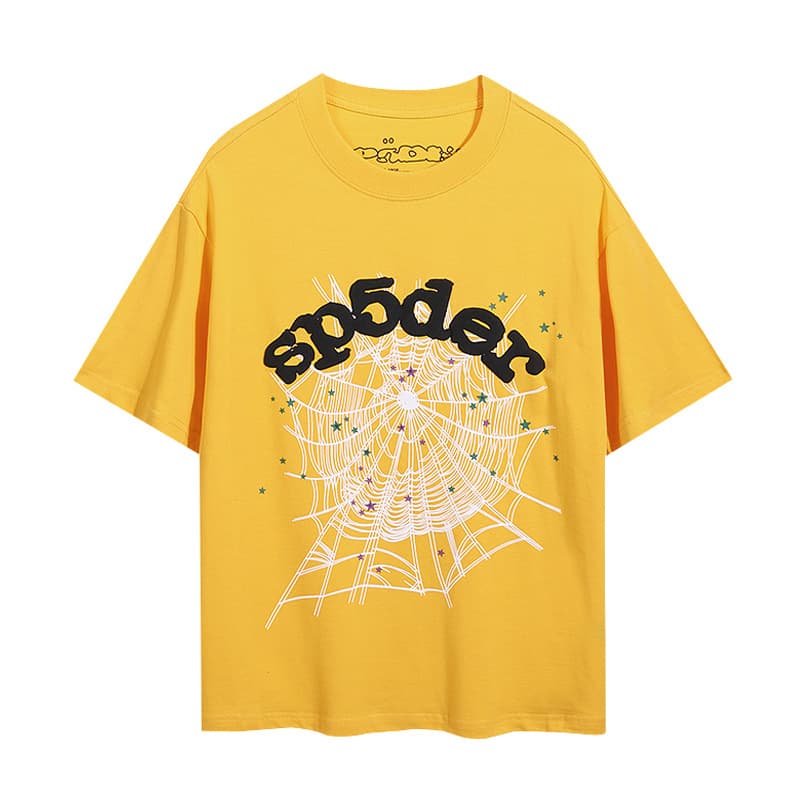 Sp5der Hip-Hop Artist Young Thug Same Style Foam Letter 555555 Couple T-Shirt Pink Short Sleeve Tee