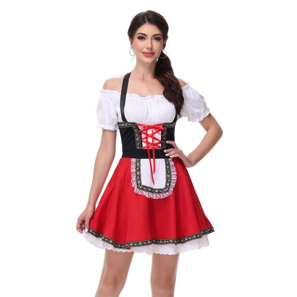 2024 New German Oktoberfest Costume Sexy Waitress Outfit Halloween Maid Stage Performance Dress