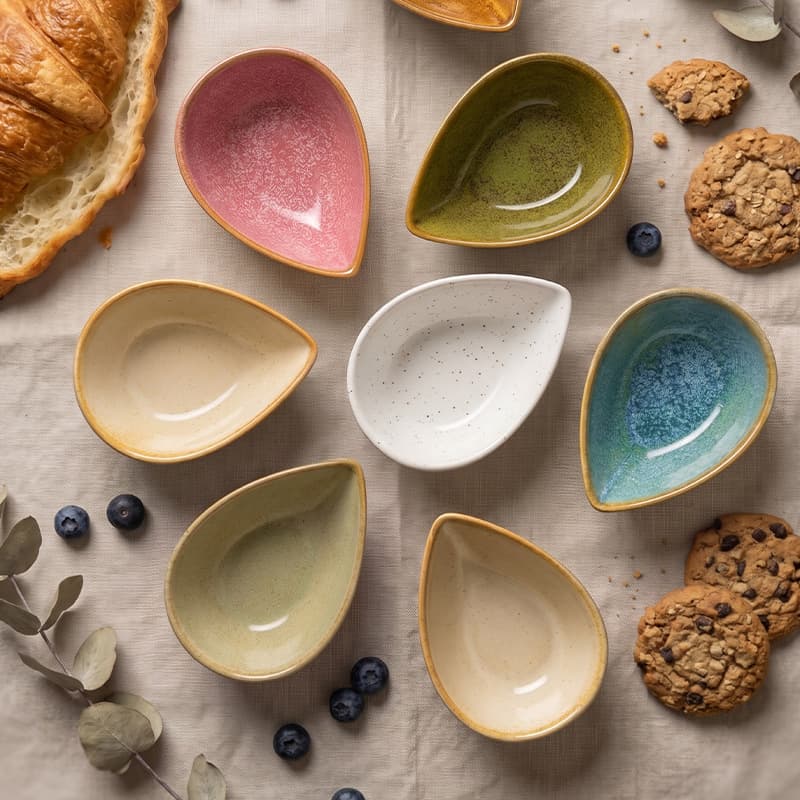 Retro personalized ceramic snack plate restaurant hotel hot pot dipping plate small dish condiment ceramic soy sauce vinegar plate