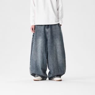 New Autumn Men's Pants Plus Size Japanese Streetwear Oversize Jeans Trendy American Loose Wide-Leg Casual Pants for Men
