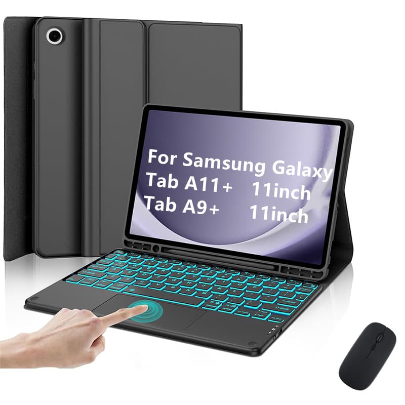 Suitable for 2025 Samsung tabA11+ touch backlit Bluetooth keyboard protection set 9plus tablet magnetic soft shell