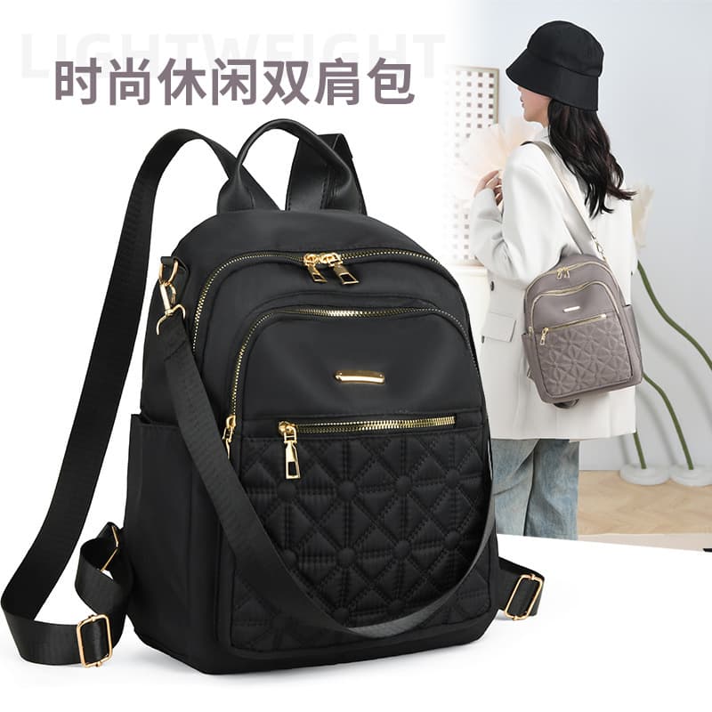 Cross-border women's backpack large capacity casual travel school bag new trend versatile fashion Oxford cloth backpack