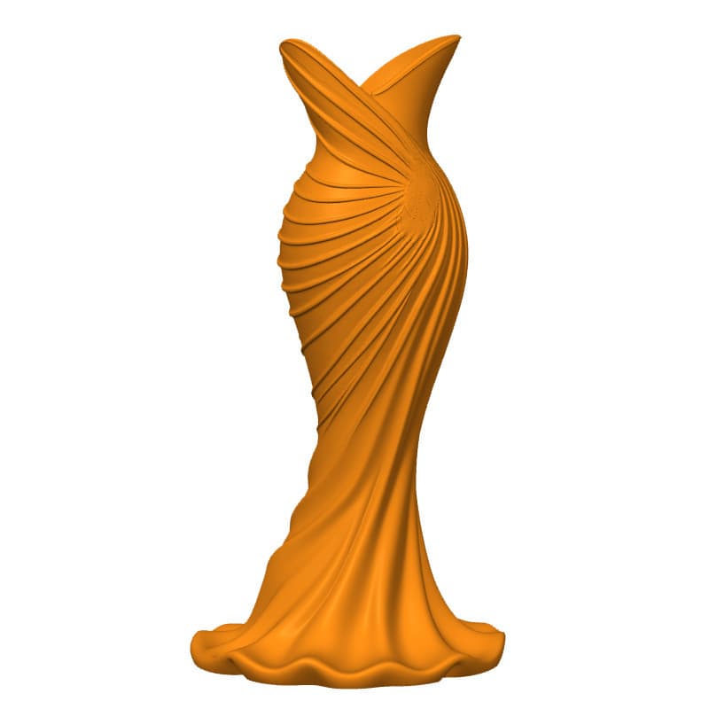 3D Printed Elegant Dress Vase Blending High-End Fashion Elegance with Minimalist Home Decor Plastic Vase