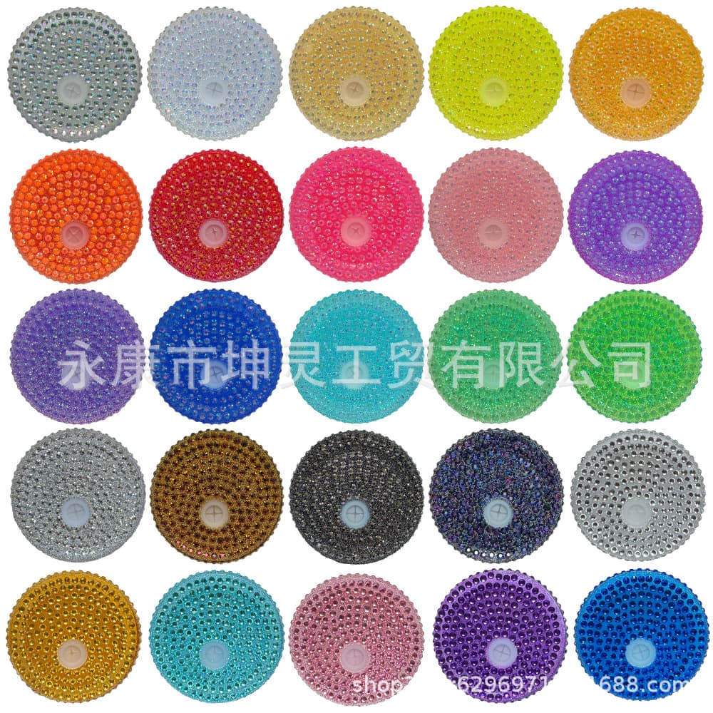 Cross-border hot-selling diamond-encrusted cup lids, multi-color sparkle sealed mold-resistant 16oz Mason jar plastic covers
