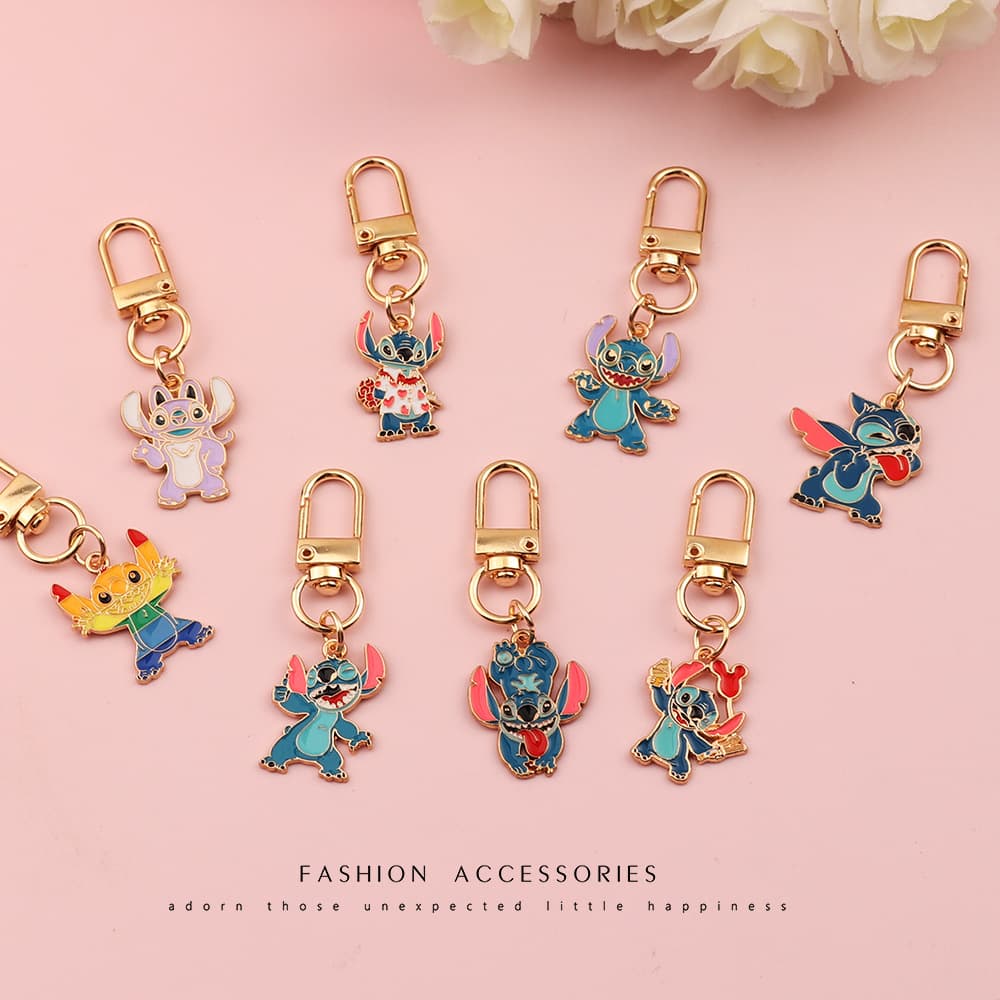Cartoon Stitch Car Keychain Stitch Couple Lilo & Stitch Accessory Girl Bag Charm Gift