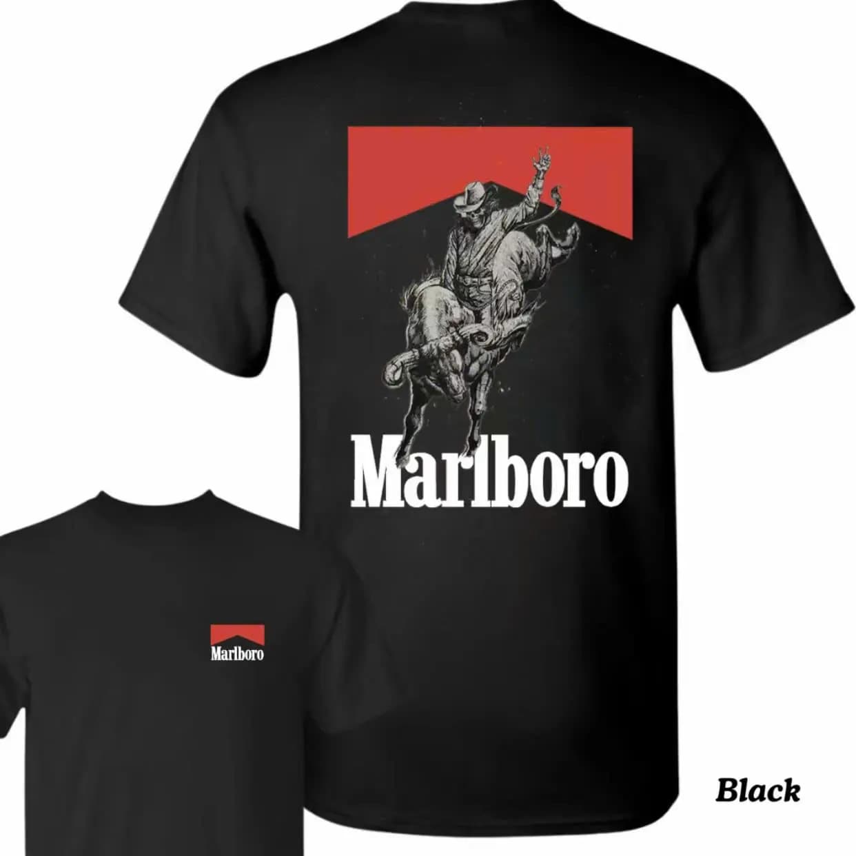 Cross-border European size Marlboro bone rodeo t-shirt, trending shirt, for you
