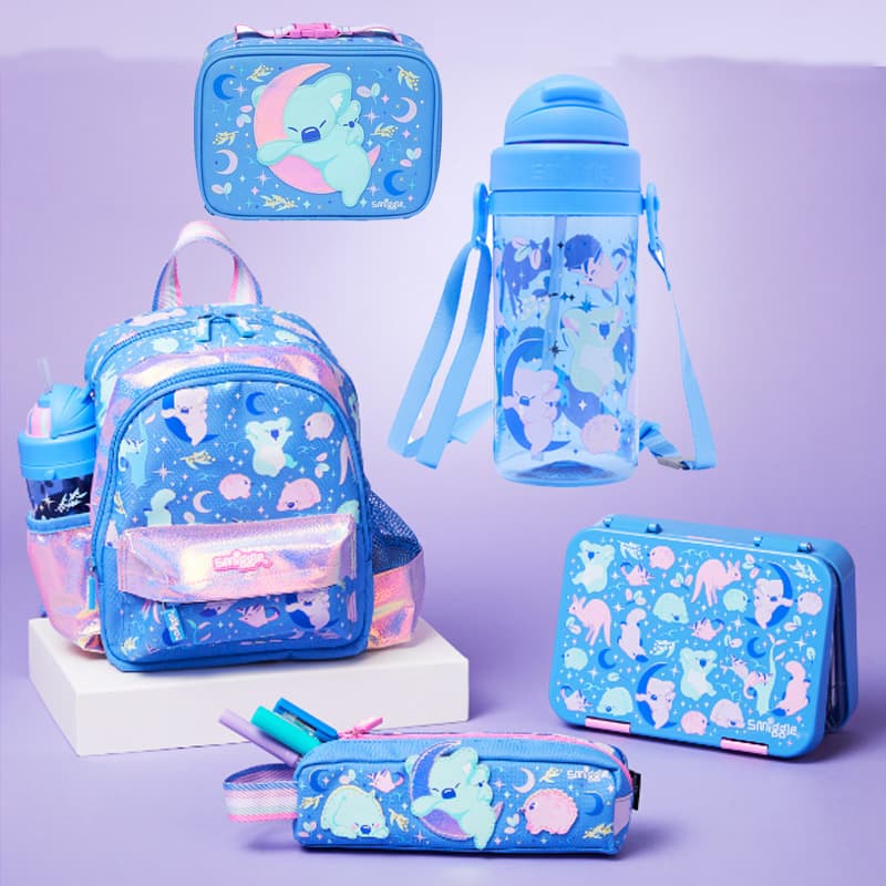 Smiggle Mini Small Backpack for Kindergarten Babies, Pencil Case, Children's Handle Lunch Bag, Small Double Shoulder Backpack for Toddlers