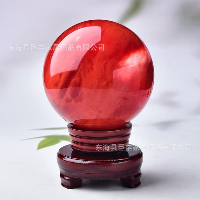 Manufacturer Red Crystal Ball Ornament White Smelted "Hongyun Dangtou" for Home Living Room Office Feng Shui Ball Wholesale Yellow Crystal