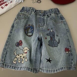 Boys Denim Shorts Children's Jeans Summer 2026 New Style Casual Straight Leg Denim Shorts for Boys and Girls