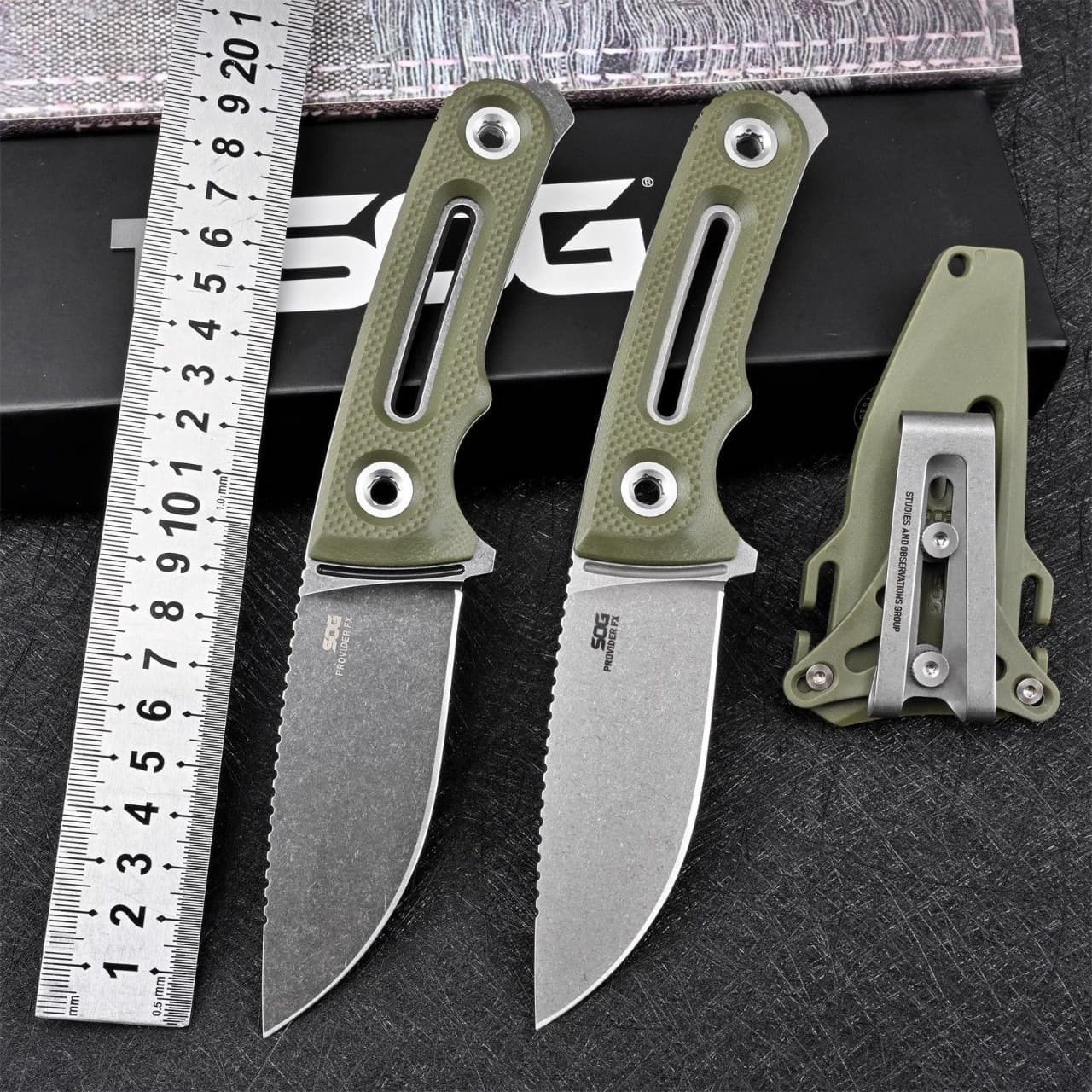 Cross-border OG Outdoor Small Straight Knife Wilderness Survival Knife Full Tang Small Straight Knife Survival Knife Self-defense with K Sheath