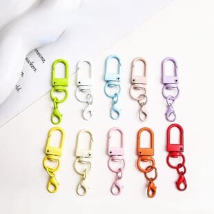 Rotary Painted Hardware U-Shaped Small Buckle, 14mm Lobster Claw, DIY Plush Toy Bag Charm